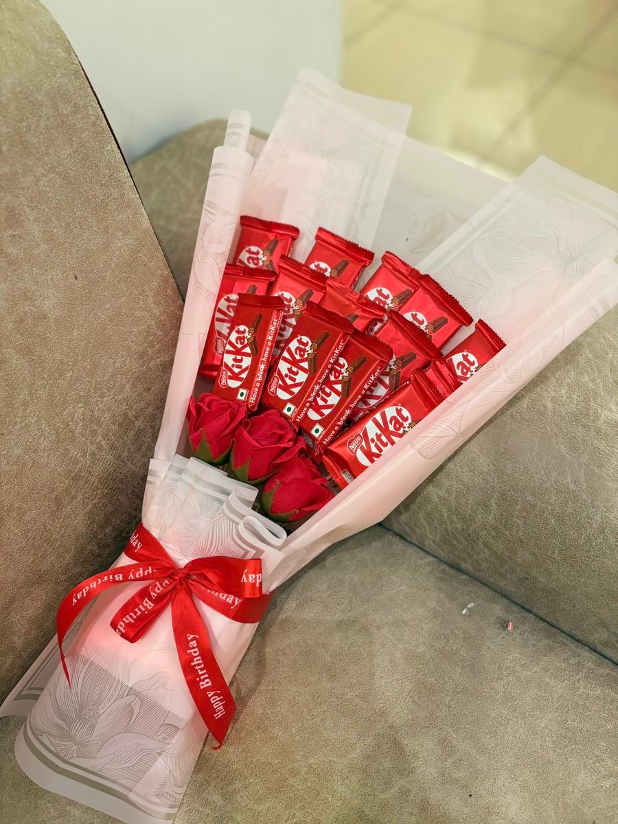 WhatsApp Image 2026-02-10 at 7.58.50 PM KitKat Chocolate & Red Rose Birthday Bouquet - Image 1