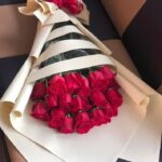 Elegant Red Rose Bouquet in Cream Wrap