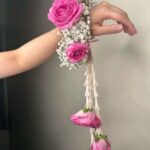 Pink Rose & Jasmine Floral Gajra with Baby’s Breath