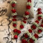 Elegant Red Rose & Baby's Breath Varmala (Garland)