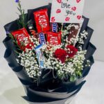 Chocolate & Red Rose Deluxe Bouquet with "I Love You" Note