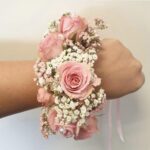 Blushing Pink Rose & Pearl Wrist Corsage