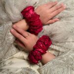 Deep Red Rose Floral Gajray (Wrist Corsages)