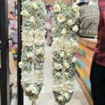 Elegant White Rose & Baby’s Breath Varmala Set